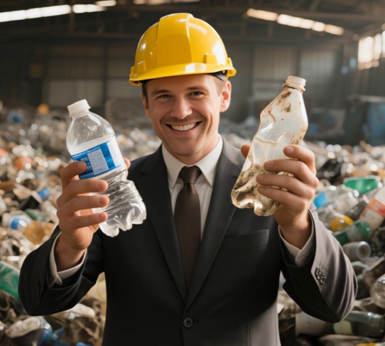 Tri de bouteilles en plastique entières